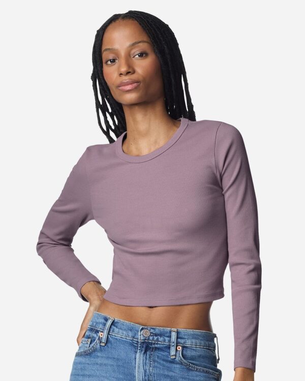 Women's Baby Rib Long Sleeve Cropped Tee
