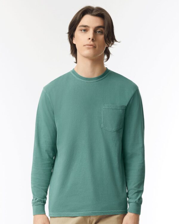 Unisex Garment-Dyed Heavyweight Long Sleeve Pocket T-Shirt
