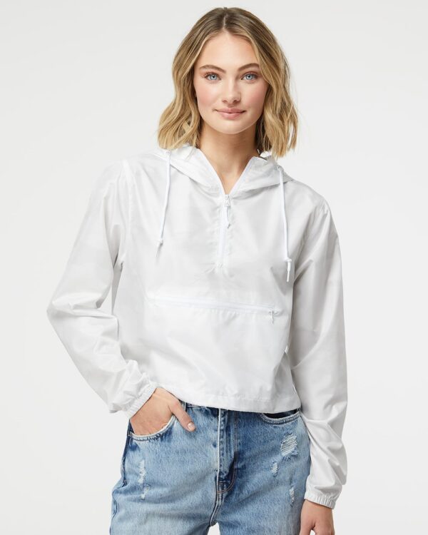 Women's Lightweight Quarter-Zip Pullover Crop Windbreaker