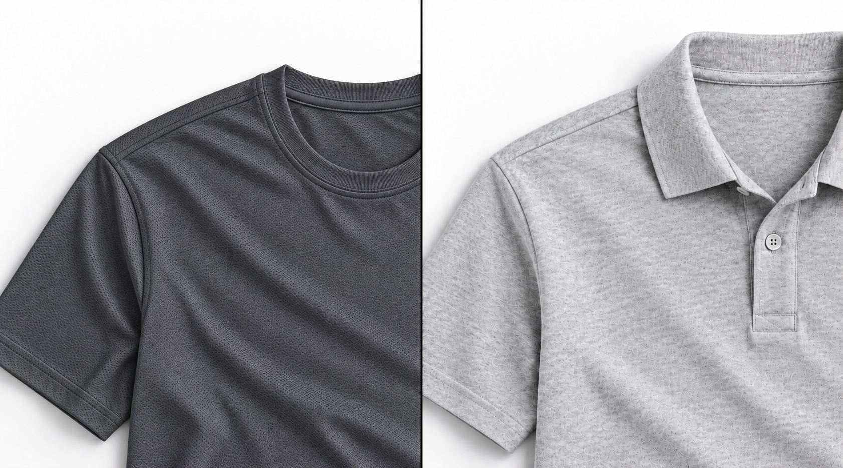 Blue and gray performance T-shirts
